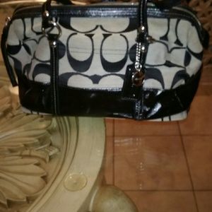Coach black canvas purse